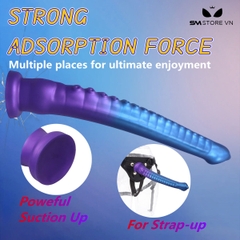 SMT4002 - Long anal silicon có xúc tu bạch tuộc đế dính tường và 2 size