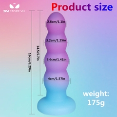 SMT4035 - Anal bead phối màu đế dính tường dài 16cm silicon co giãn