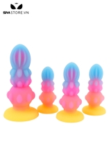 SMT4037 - Anal beads silicon phát sáng với chuỗi hạt 3 tầng