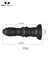 SMT4053 - Dương vật giả có đế dính tường silicon mềm dài 195mm