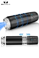SMT4070 - Cốc thủ dâm rung thụt xoay sạc USB bằng silicon dài 248mm