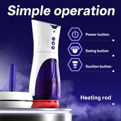 SMT4071 - Cốc thủ dâm rung thụt xoay và sưởi ấm sạc điện bằng silicon