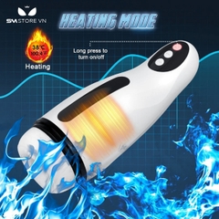 SMT4078 - Cốc thủ dâm rung thụt xoay sạc USB và sưởi ấm silicon cao cấp