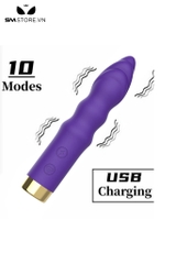 SMT4132 - Máy rung silicon mũi khoan đầu tròn sạc USB có 10 chế độ