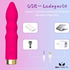 SMT4132 - Máy rung silicon mũi khoan đầu tròn sạc USB có 10 chế độ