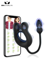 SMT4136 - Vòng rung dương vật mix butt plug hậu môn điều khiển qua APP