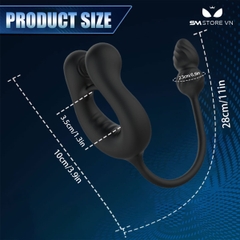 SMT4136 - Vòng rung dương vật mix butt plug hậu môn điều khiển qua APP