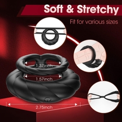 SMT4138 - Vòng đôi rung đeo gốc dương vật có 10 chế độ điều khiển qua APP