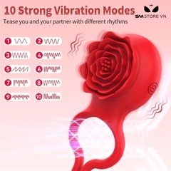 SMT4200 - Vòng rung đeo gốc dương vật hình bông hoa có nấc chỉnh
