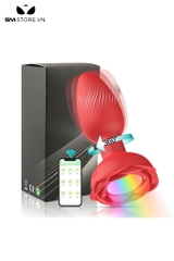 SMT4204 - Máy rung hậu môn silicon đế hoa có đèn phát sáng dài 106mm