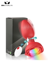 SMT4204 - Máy rung hậu môn silicon đế hoa có đèn phát sáng dài 106mm