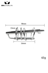 SMT4233 - Đồ chơi niệu đạo inox rỗng có móc nối 4 vòng dài 98mm