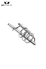 SMT4233 - Đồ chơi niệu đạo inox rỗng có móc nối 4 vòng dài 98mm