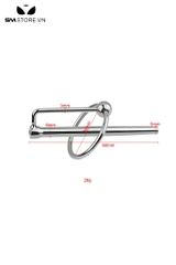 SMT4235 - Đồ chơi niệu đạo inox cho nam có móc nối với bi tròn dài 80mm