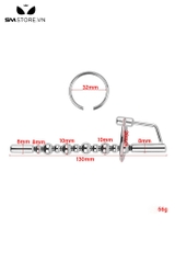 SMT4239 - Sounding inox thông lỗ tiểu với chuỗi hạt bi nhỏ có móc nối