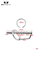 SMT4247 - Sounding niệu đạo inox với 4 đốt hạt tròn có lỗ rỗng dài 72mm
