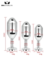SMT4256 - Đồ chơi hậu môn inox cao cấp dáng hình thoi thuôn dài