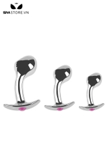 SMT4257 - Butt plug hậu môn thiết kế dáng cong đầu phình và đế chữ T