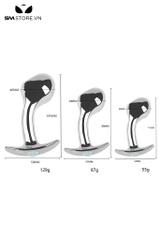 SMT4257 - Butt plug hậu môn thiết kế dáng cong đầu phình và đế chữ T