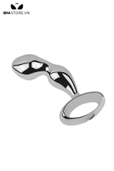 SMT4270 - Butt plug inox không gỉ phần đầu bo tròn và đuôi có tay cầm