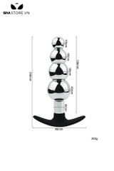 SMT4273 - Anal beads dạng hạt thuôn gọn dần với đế hút đáy tròn