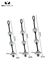 SMT4275 - Anal beads vỡi bi tròn 3 hạt inox nhẵn bóng dài 20 25 và 30mm