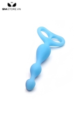 SMT4277 - Anal beads silicon với 3 hạt tròn xếp nối nhau và tay cầm chữ O kép
