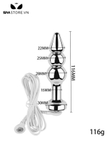 SMT4283 - Butt plug hậu môn inox cao cấp thiết kế 3 tầng dài 116mm
