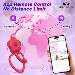 SMT4296 - Vòng rung đeo dương vật hình bông hoa điều khiển xa sạc điện