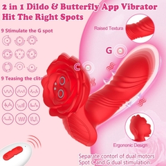SMT4360 - Máy rung đầu dương vật với đế hình cánh hoa lá dài 148mm