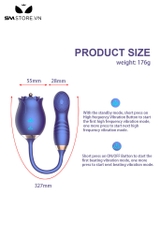 SMT4371 - Máy rung đầu dương vật và đầu hút hoa hồng có 10 tần số thụt