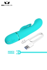 SMT4380 - Máy rung đầu dương vật có nhánh tai thỏ và 10 chế độ dài 20cm