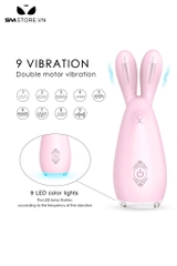 SMT4381 - Máy rung tai thỏ silicon mềm có 9 tần số và đèn led dài 127mm