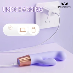 SMT4382 - Máy rung có nhánh phụ và 10 chế độ sạc điện dài 13.6cm