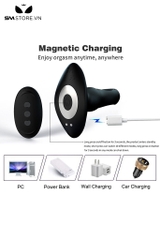 SMT4434 - Máy rung hậu môn silicon rỗng giữa điều khiển từ xa dài 15.3cm