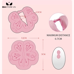 SMT4438 - Kẹp núm vú rung hình bông hoa điều khiển từ xa dài 5cm