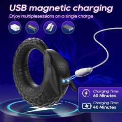 SMT4462 - Vòng đeo rung dương vật ngụy trang con rắn silicon dài 79mm
