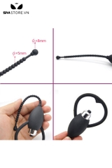 SMT4484 - Đồ chơi niệu đạo sounding silicon rung dạng chuỗi hạt mềm