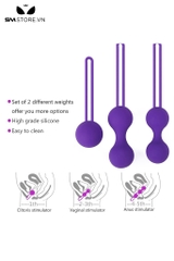 SMT4525 - Bóng tập kegel âm đạo thiết kế đôi silicon co giãn có 3 size