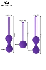 SMT4525 - Bóng tập kegel âm đạo thiết kế đôi silicon co giãn có 3 size
