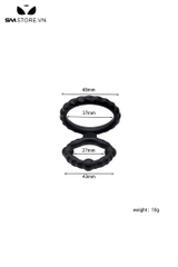 SMT4527 - Vòng đeo gốc dương vật đôi chất liệu silicon đàn hồi dài 48mm