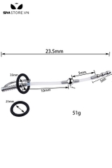 SMT4536 - Đồ chơi kích thích niệu đạo uốn cong trong suốt với vòng đôi