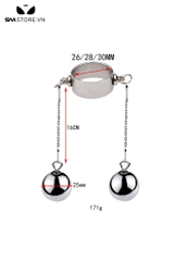 SMT4581 - Vòng đeo tinh hoàn inox cao cấp với dây dài nối bi đôi