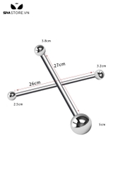 SMT4588 - Anal hook inox không gỉ dạng thanh thẳng với 2 đầu tròn
