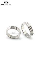 SMT4593 - Vòng đeo cu inox 3 vòng tròn trơn liền dài 38 40 45 và 50mm