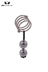 SMT4599 - Tạ đeo tinh hoàn inox không gỉ đính kèm bi đôi hình lò xo