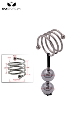 SMT4599 - Tạ đeo tinh hoàn inox không gỉ đính kèm bi đôi hình lò xo