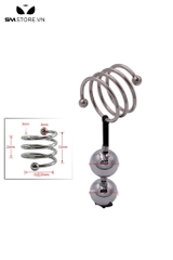 SMT4599 - Tạ đeo tinh hoàn inox không gỉ đính kèm bi đôi hình lò xo