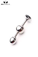 SMT4607 - Butt plug thiết kế bi đôi dạng hạt kéo với đế loe rộng