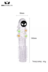 SMT461 - Bao cao su đôn đầu rồng 8 bi chất liệu silicon dài 14.5 cm